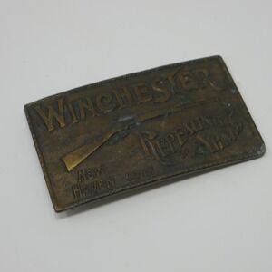 Vintage Winchester Repeating Arms Belt Buckle 1970s Rifle Brass Buckle Deadstock